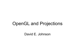 OpenGL and Projections2