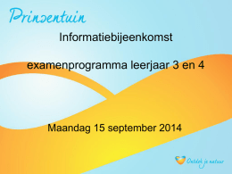 Presentatie voorlichtingsavond 2014-2015
