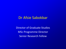 Dr Afsie Sabokbar - University of Oxford