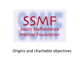 SSMF Origins and Objectives - The Royal Wolverhampton NHS Trust