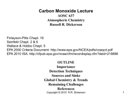 Lecture #13  Carbon Monoxide