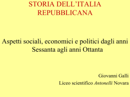 STORIA DELL`ITALIA REPUBBLICANA