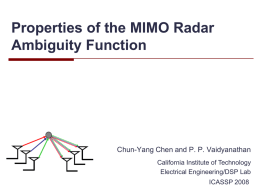 Properties of the MIMO radar ambiguity function