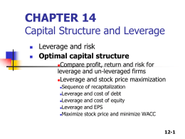 CHAPTER 12 Capital Structure and Leverage
