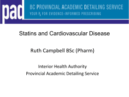 Presentation Slides - Statins & Cardiovascular Disease