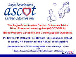 The Anglo-Scandinavian Cardiac Outcomes Trial – Blood Pressure