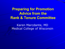 Preparing for Promotion - Medical College of Wisconsin