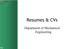 Resumes That Work - MIT Department of Mechanical Engineering