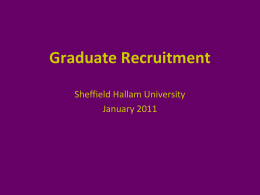 Graduate Recruitment - Sheffield Hallam University