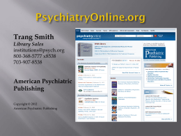 POL Libraries PPT - American Psychiatric Publishing