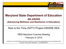 Project AWARE - PBIS Maryland Home