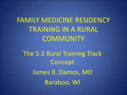 family medicine residency training in a rural community