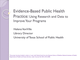 Evidence-Based Public Health Practice