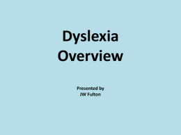 Dyslexia and Section 504 Overview
