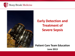 SEPSIS: Early Detection & Treatment