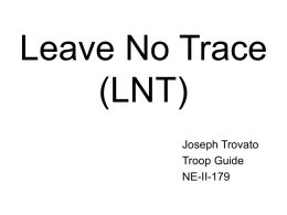 Leave No Trace (LNT) - Best Wood Badge Course
