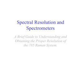 Spectral Resolution and Spectrometers
