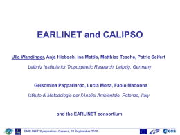 EARLINET and CALIPSO - UMBC Atmospheric Lidar Group