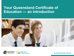 Your Queensland Certificate of Education — an introduction -