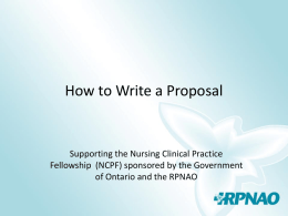 How to Write a Fellowship Proposal