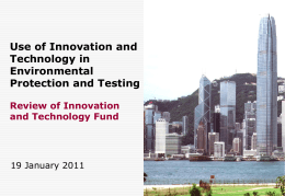 Review of Innovation and Technology Fund Presentation by Mr