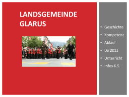 Präsentation zur Landsgemeinde Glarus - geschichte