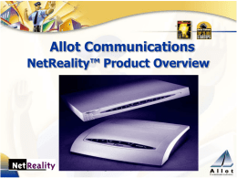 NetEnforcer and NetReality Products
