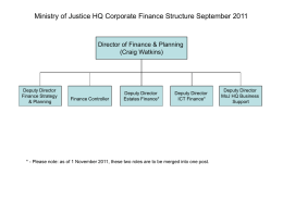 Structure chart for the Finance Dept for the MoJ
