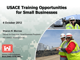 USACE Training Opportunities for Small Businesses Sharon R