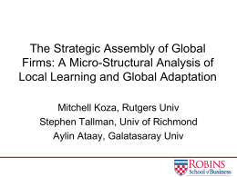 The Strategic Assembly of Global Firms: A Microstructural Analysis
