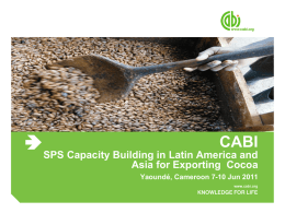 SPS Capacity Building in Latin America and Asia for Exporting Cocoa