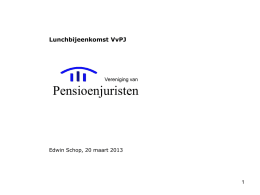 Pensioenlunch 21 maart 2013 - Vereniging van Pensioenjuristen