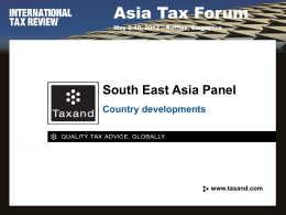 South-East Asia Focus: Dealing with developing tax systems