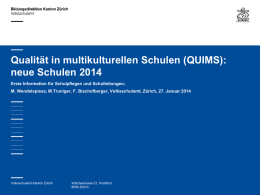 QUIMS-Schwerpunkte 2014 - Volksschulamt