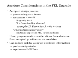 Aperture Considerations in the FEL Upgrade