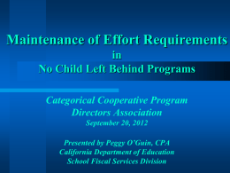 Peggy O`Guin - Tehama County Department of Education