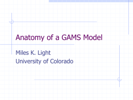 Anatomy of a GAMS Model
