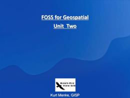 Lecture 2 GeoSpatial FOSS