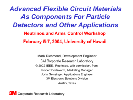 Adv. Flexible Circuit Mtls as Components for Particle Detectors and