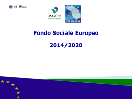 Fondo Sociale Europeo 2014/2020 - Consiglio regionale delle Marche