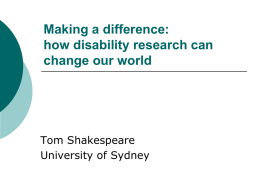 Making a difference: how disability research can change our world