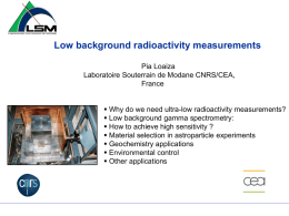 Low background radioactivity measurements