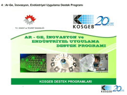 Kosgeb Ar-Ge İnovasyon Programı