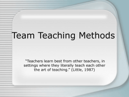 Team Teaching Methods - Pasco County Schools