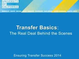 Transfer Basics - University of California
