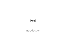 Perl Introduction