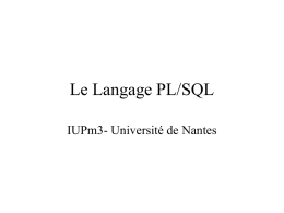 Le Langage PL/SQL