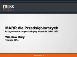 Wiesław Bury "MARR dla Przedsiebiorczych"