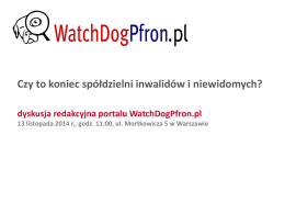 Prezentacja - Watchdog PFRON