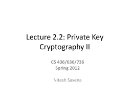 Private Key Cryptography